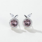 Cercei Olive din argint si cristale Swarovski Pink