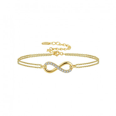 Bratara Infinity Love Golden White din argint cu extensie